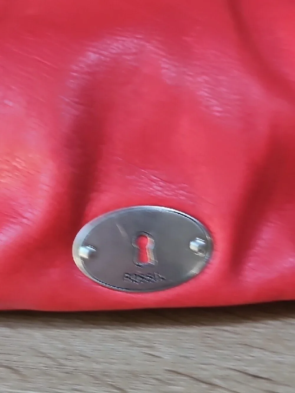 Fossil Red Leather Marlow Shoulder Bag with Double Handles